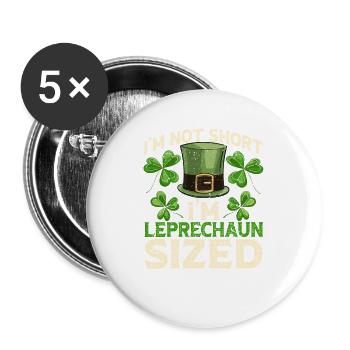 Je ne suis pas petit, je suis un lutin, drôle - Lot de 5 grands badges (56 mm) - blanc - Devant