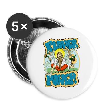 Le pouvoir des fleurs - Lot de 5 grands badges (56 mm) - blanc - Devant