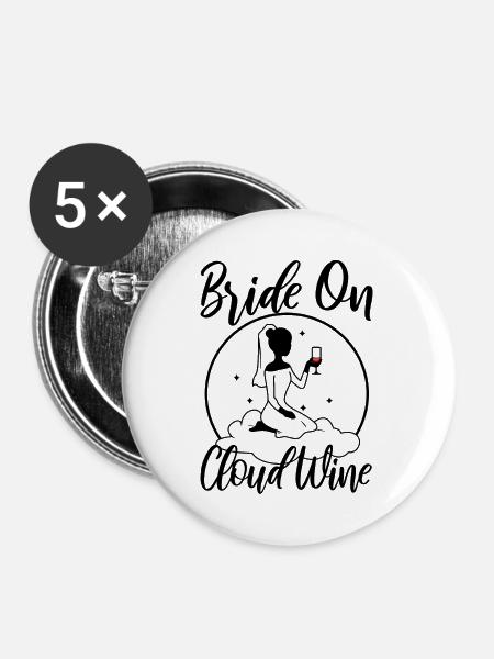 Bride on cloud wine - Buttons groß 56 mm (5er Pack) - Weiß