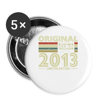 10e anniversaire Vintage Retro 2013 - Lot de 5 grands badges (56 mm) - blanc - Devant