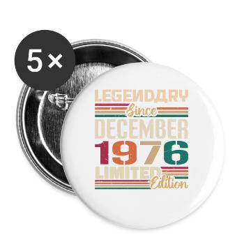 Legendary since December 1976 Vintage December 1976 - Buttons large 2.2''/56 mm (5-pack) - white - Front