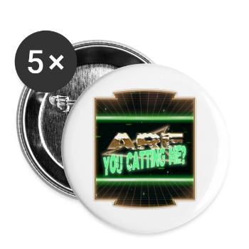 Génial Drôle Dictons Chat Collage Tshirts Noir - Lot de 5 grands badges (56 mm) - blanc - Devant