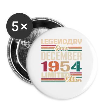 Legendary since December 1954 Vintage December 1954 - Buttons large 2.2''/56 mm (5-pack) - white - Front