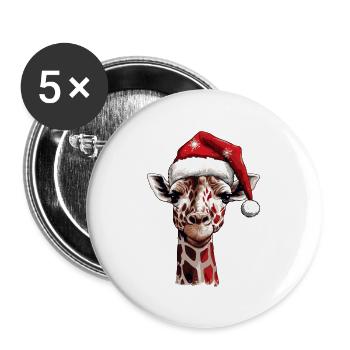 Giraffe Christmas Animal Head - Buttons large 2.2''/56 mm (5-pack) - white - Front