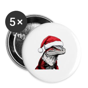 LizardChristmas Animal Head Lizard - Buttons large 2.2''/56 mm (5-pack) - white - Front