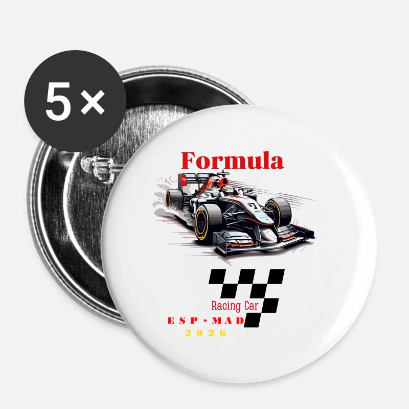 FORMULA RACE CAR SPAIN 2026 - Buttons large 2.2''/56 mm (5-pack) - white