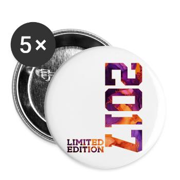 ÉDITION LIMITÉE 2017 9 ANS 9E ANNIVERSAIRE - Lot de 5 grands badges (56 mm) - blanc - Devant