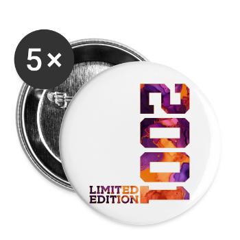 LIMITED EDITION 2001 25 YEARS 25TH BIRTHDAY - Buttons large 2.2''/56 mm (5-pack) - white - Front