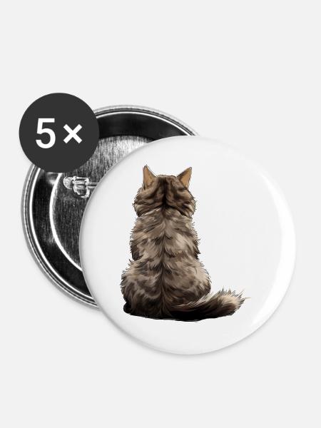 Selkirk Rex - Buttons groß 56 mm (5er Pack) - Weiß