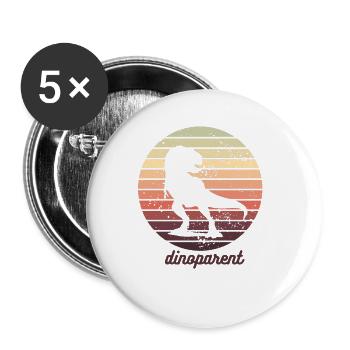 Dinoparent - Buttons groß 56 mm (5er Pack) - Weiß - Vorne