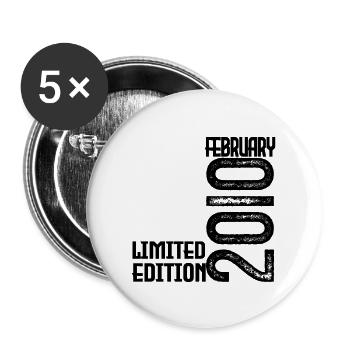Cadeau Anniversaire Février 2010. February 2010. - Lot de 5 grands badges (56 mm) - blanc - Devant