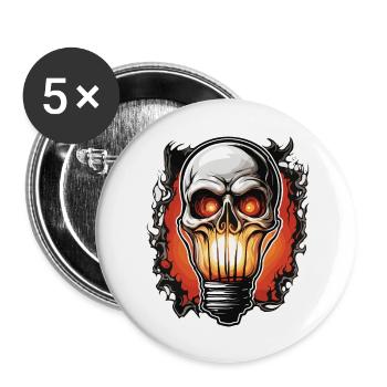 Ampoule / Ampoule / Luminosité / Lumière - Lot de 5 grands badges (56 mm) - blanc - Devant