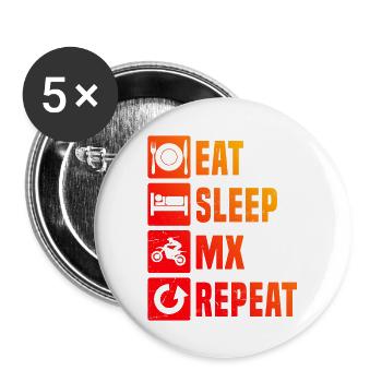 Dirt Bike Dirt Biker Supermoto Motocross Men - Buttons large 2.2''/56 mm (5-pack) - white - Front