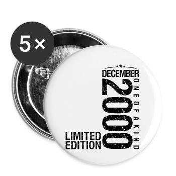 Birthday December 2000 December born in December - Buttons large 2.2''/56 mm (5-pack) - white - Front