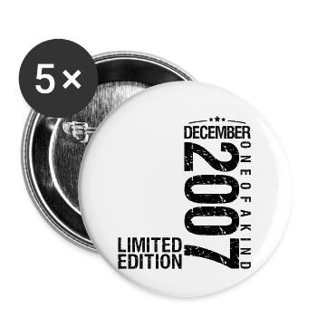 Birthday December 2007 December born in December - Buttons large 2.2''/56 mm (5-pack) - white - Front