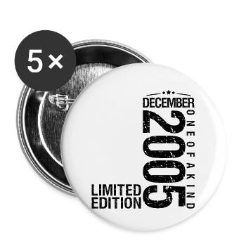 Geburtstag Dezember 2005 Dezember geboren im Dezember - Buttons groß 56 mm (5er Pack) - Weiß - Vorne