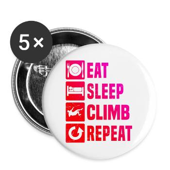 Klettern Climber Boulder Bouldern Climbing - Buttons groß 56 mm (5er Pack) - Weiß - Vorne