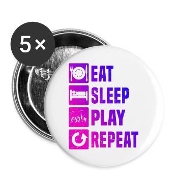 Herren Tennisspielen Tennis Damen Tennis spielen - Buttons groß 56 mm (5er Pack) - Weiß - Vorne