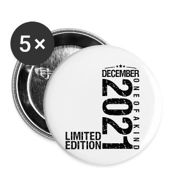 Birthday December 2021 December born in December - Buttons large 2.2''/56 mm (5-pack) - white - Front