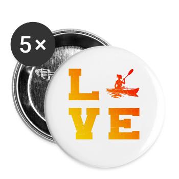 Kayak Kayak Femmes Canoë Hommes Kayak - Lot de 5 grands badges (56 mm) - blanc - Devant