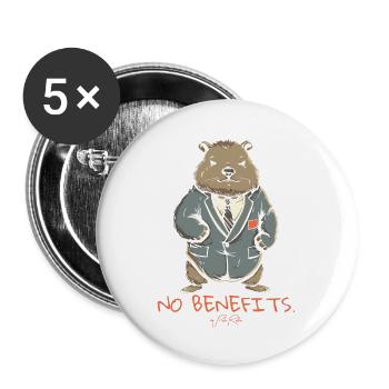 No benefits! Of the Imperious Beaver - Buttons large 2.2''/56 mm (5-pack) - white - Front
