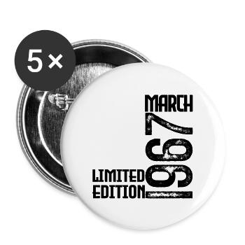 Geburtstagsgeschenk März 1967. März 1967. März - Buttons groß 56 mm (5er Pack) - Weiß - Vorne