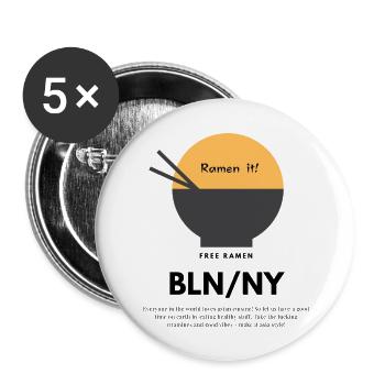 Ramen! - Buttons large 2.2''/56 mm (5-pack) - white - Front