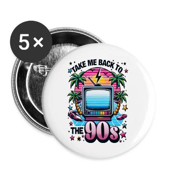 Ramenez-moi dans les années 90 - Lot de 5 grands badges (56 mm) - blanc - Devant