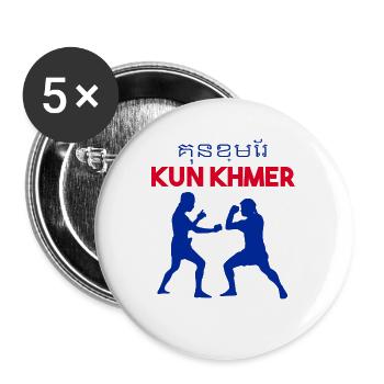 Temple du Cambodge Khmer Vintage drapeau je cadeau - Lot de 5 grands badges (56 mm) - blanc - Devant