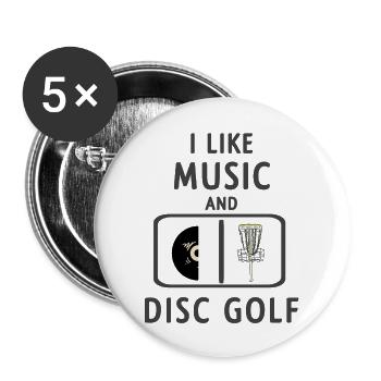 Discgolf - Buttons groß 56 mm (5er Pack) - Weiß - Vorne