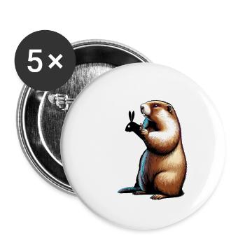 Marmot Groundhog Day Groundhog Day USA Funny - Buttons large 2.2''/56 mm (5-pack) - white - Front
