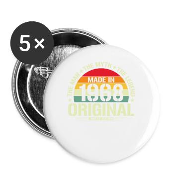 Légendaire 56e anniversaire - Millésime 1968 - Rétro - Lot de 5 grands badges (56 mm) - blanc - Devant