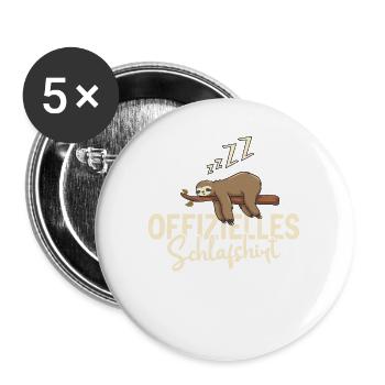 Lustiger Spruch Schlafshirt - Buttons groß 56 mm (5er Pack) - Weiß - Vorne