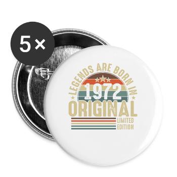 Les légendes naissent en 1972 - Lot de 5 grands badges (56 mm) - blanc - Devant