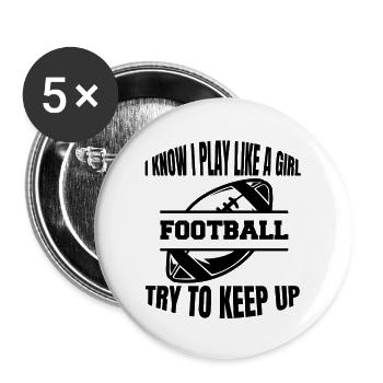 American Football Football Coach Football Player - Buttons large 2.2''/56 mm (5-pack) - white - Front