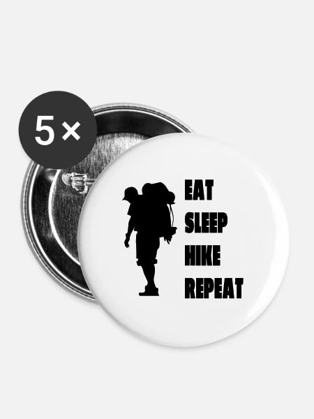 Wandern Bergwanderer Bergwandern Wanderung - Buttons groß 56 mm (5er Pack) - Weiß