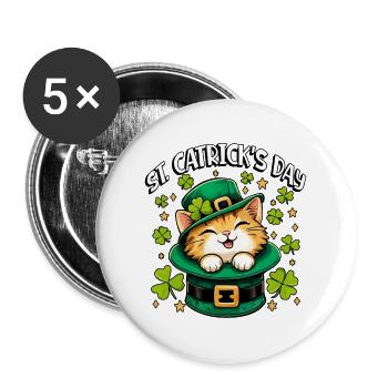 St. Catrick's Day - Buttons groß 56 mm (5er Pack) - Weiß - Vorne
