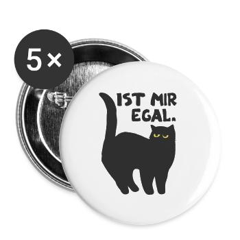 faule Katze Kätzchen Spruch Geschenkidee Katzen - Buttons groß 56 mm (5er Pack) - Weiß - Vorne