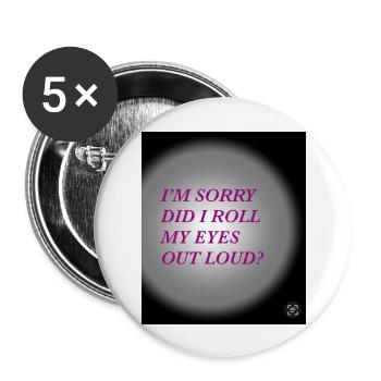 Lustiges Zitat - Buttons groß 56 mm (5er Pack) - Weiß - Vorne