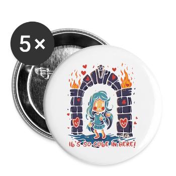 Anime Girl et le donjon mignon - Lot de 5 grands badges (56 mm) - blanc - Devant