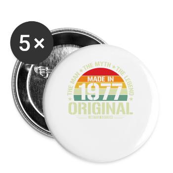 Legendary birthday year '77 - Buttons large 2.2''/56 mm (5-pack) - white - Front