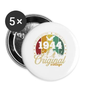 Original 1944 Vintage Retro Anniversary Gift - Buttons large 2.2''/56 mm (5-pack) - white - Front