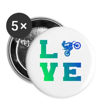 Dirt Bike Dirt Biker Supermoto Men Women - Buttons large 2.2''/56 mm (5-pack) - white - Front