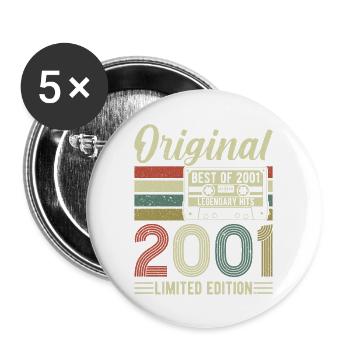 Millésime 2001 : une année légendaire - Lot de 5 grands badges (56 mm) - blanc - Devant