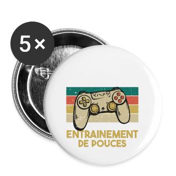 Je Peux Pas J'ai Entrainement De Pouces Cadeau - Lot de 5 grands badges (56 mm) - blanc - Devant
