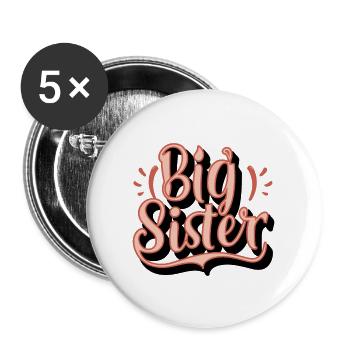 GRANDE SOEUR - Lot de 5 grands badges (56 mm) - blanc - Devant