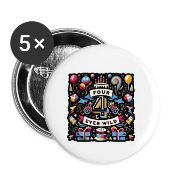 Four Ever Wild 59 - Buttons groß 56 mm (5er Pack) - Weiß - Vorne