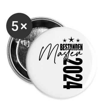 Master 2024 - Buttons groß 56 mm (5er Pack) - Weiß - Vorne