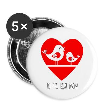 Fête des Mères - Lot de 5 grands badges (56 mm) - blanc - Devant