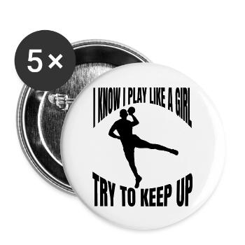 Handball Player Handball Fan Handball Team Handball - Buttons large 2.2''/56 mm (5-pack) - white - Front